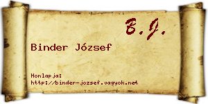 Binder József névjegykártya